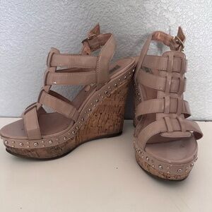 Women's Beige Wedge Sandals
